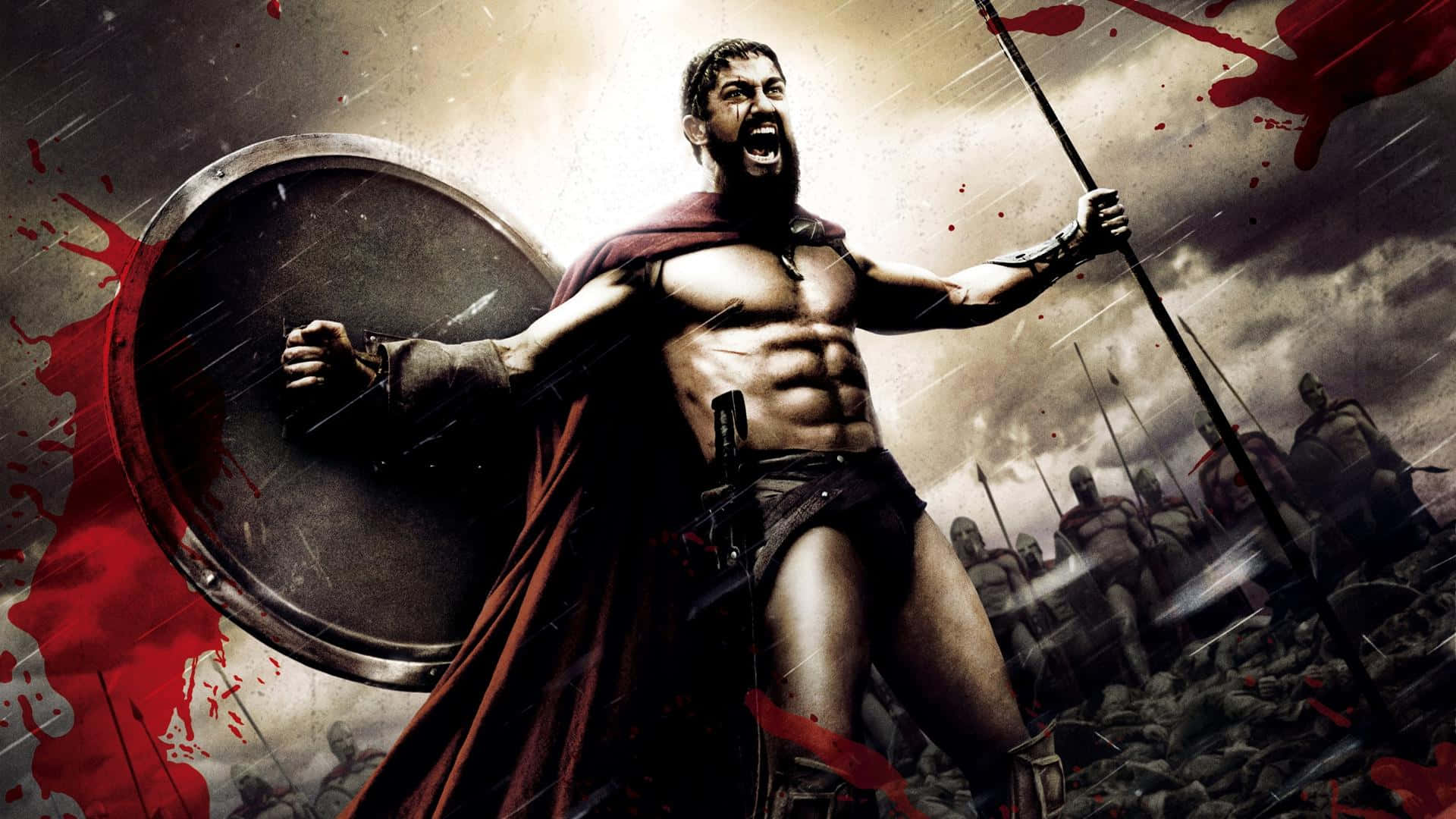 300 Movie Scene With The King Of Sparta Wallpaper