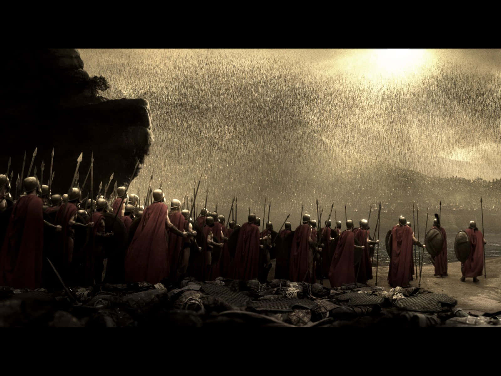Warriors With Red Capes From The 300 Movie Wallpaper