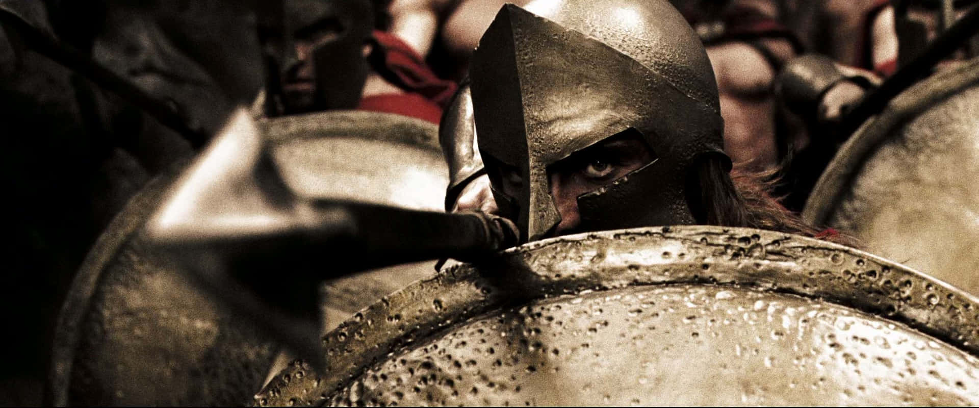 A Warrior With Helmet From The 300 Movie Wallpaper