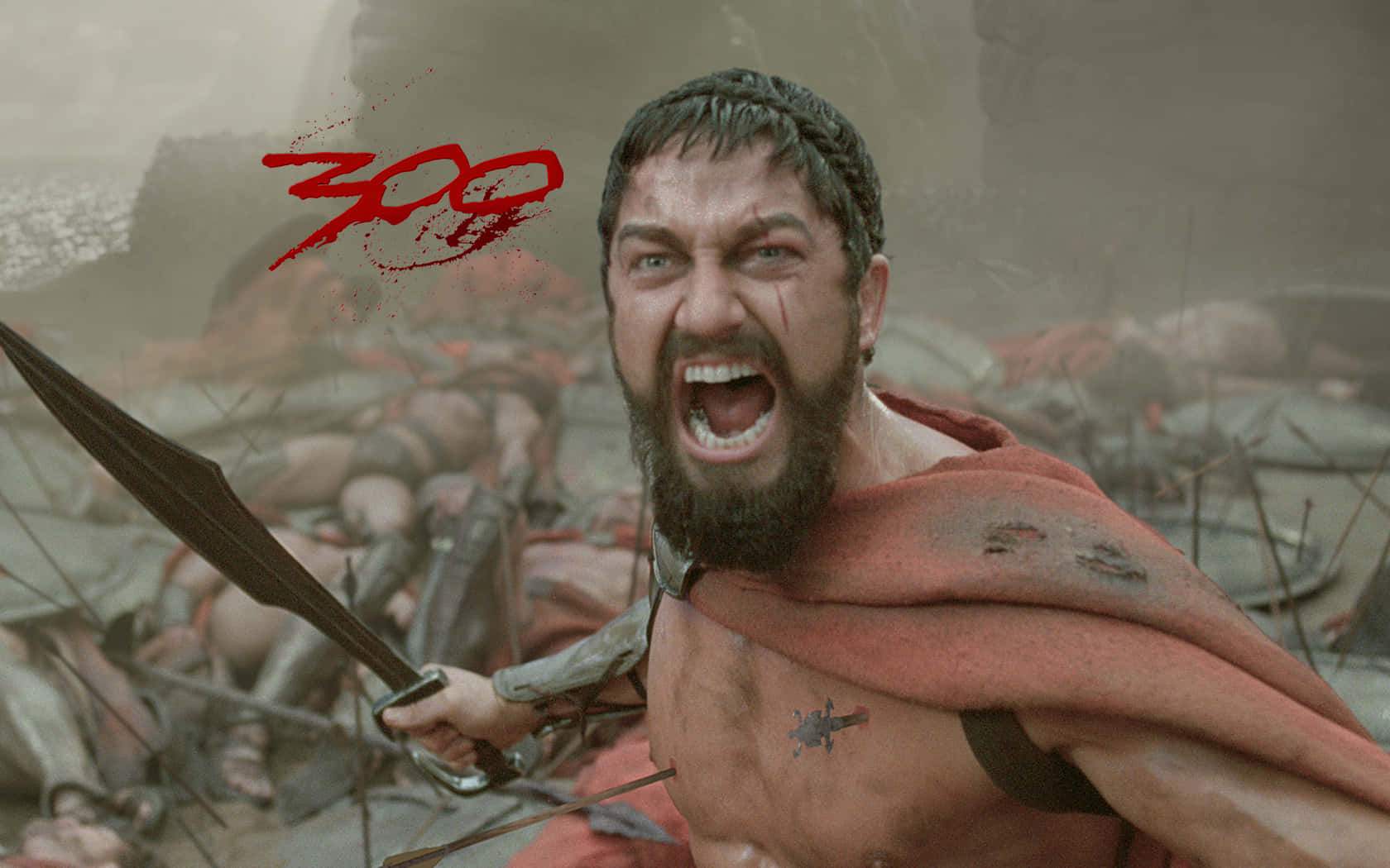 300 Movie Poster With Gerard Butler Wallpaper