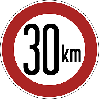 30km Speed Limit Sign PNG
