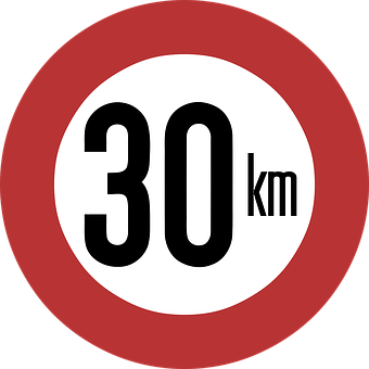 30km Speed Limit Sign PNG
