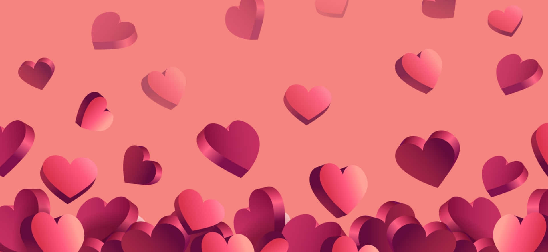 Valentine's Day Background With Pink Hearts Wallpaper