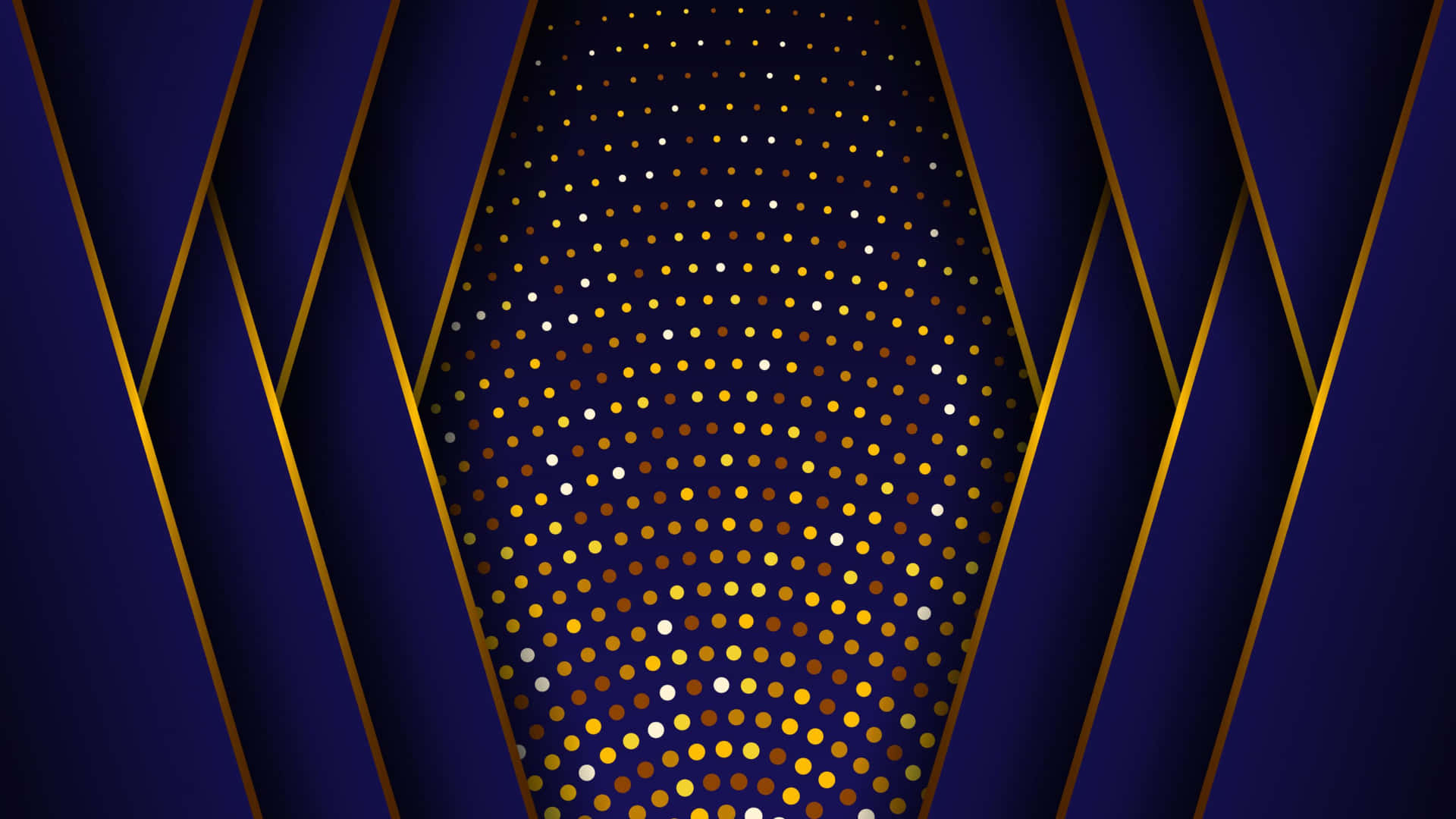 A Blue And Gold Background With A Dotted Pattern Wallpaper
