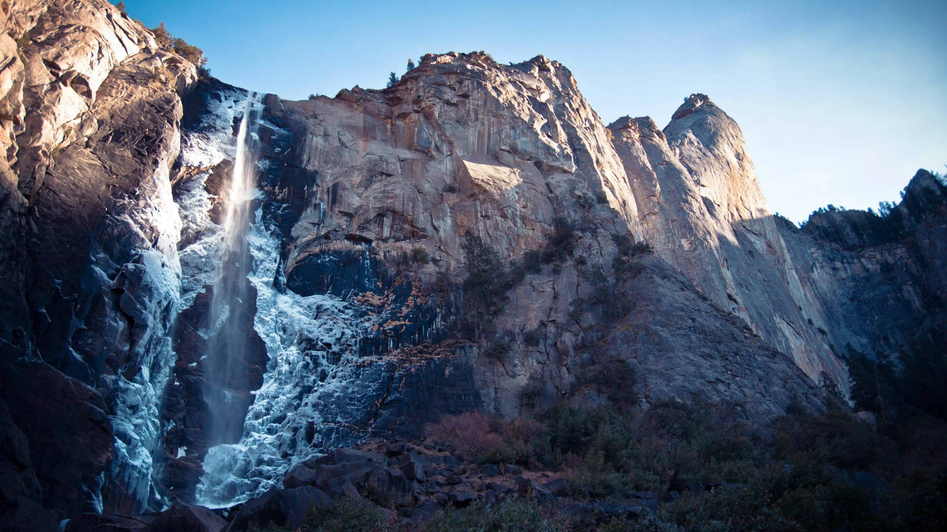 32k Ultra Hd Nature Waterfalls On Mountain Background