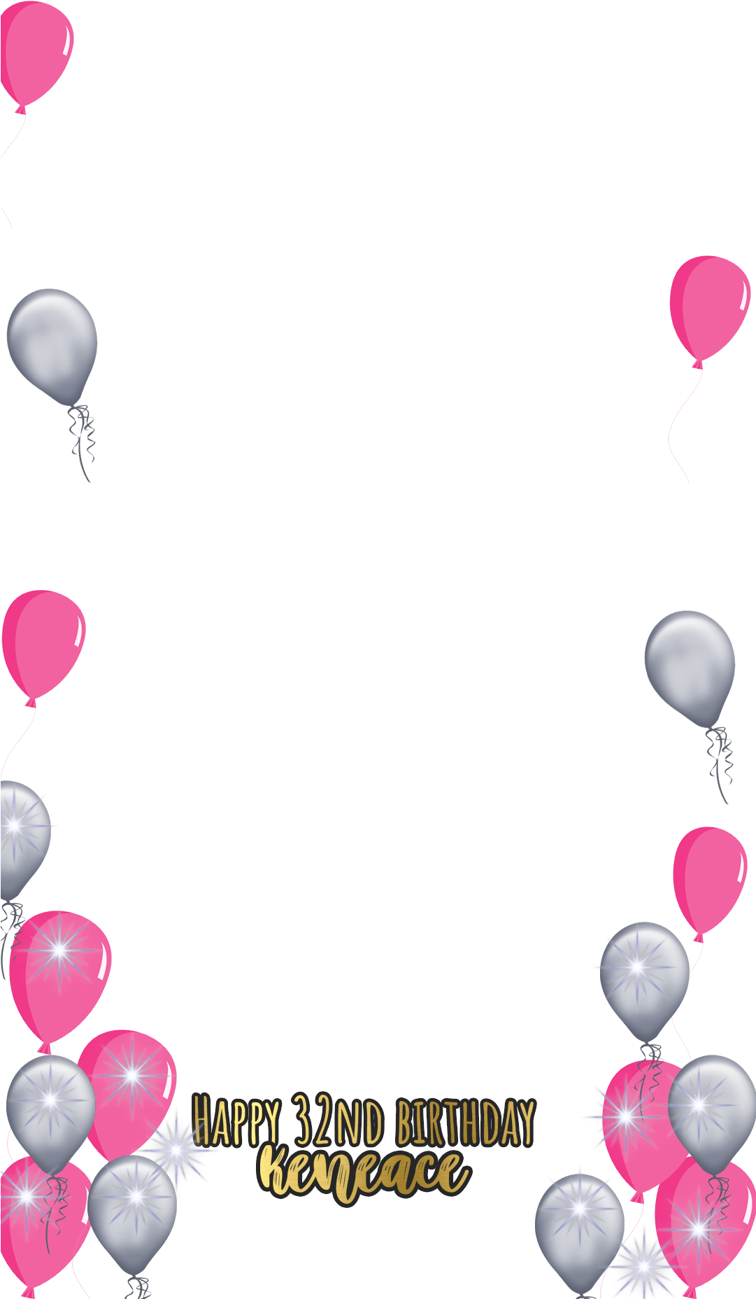 32nd Birthday Balloon Celebration Snapchat Filter PNG