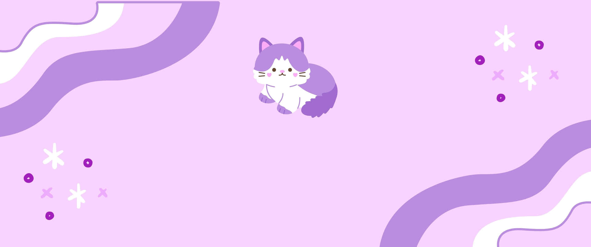A Cat Is Standing On A Purple Background