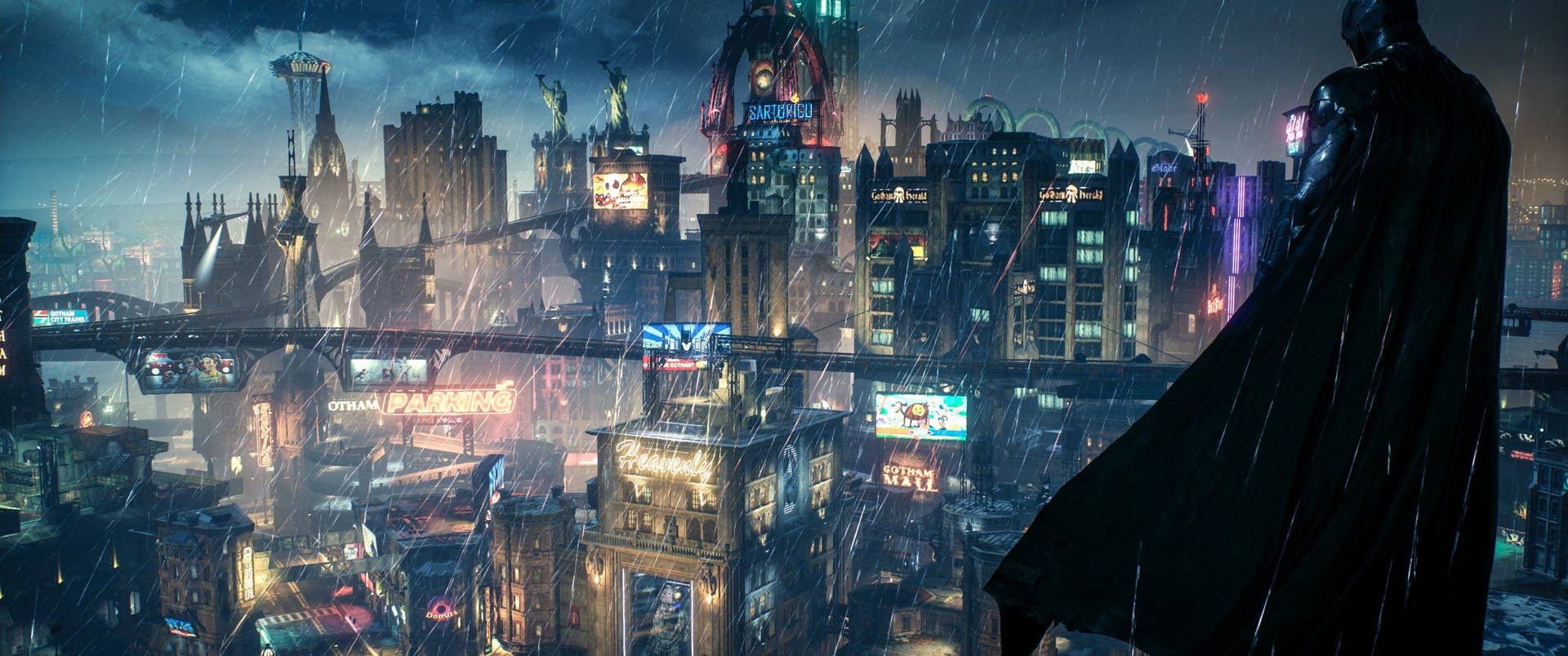 3440x1440 City Batman: Arkham Knight til Windows 10 Wallpaper