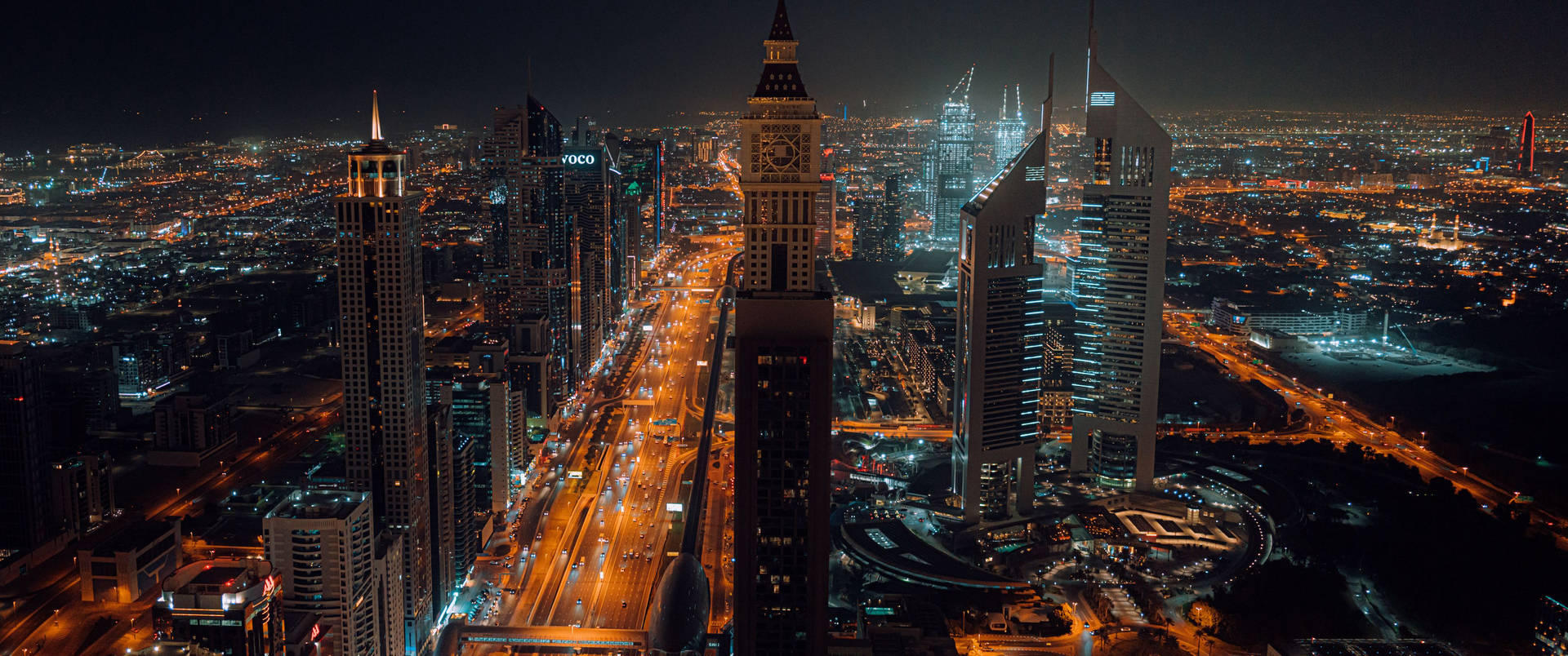 3440x1440 City Dubai Nightscape