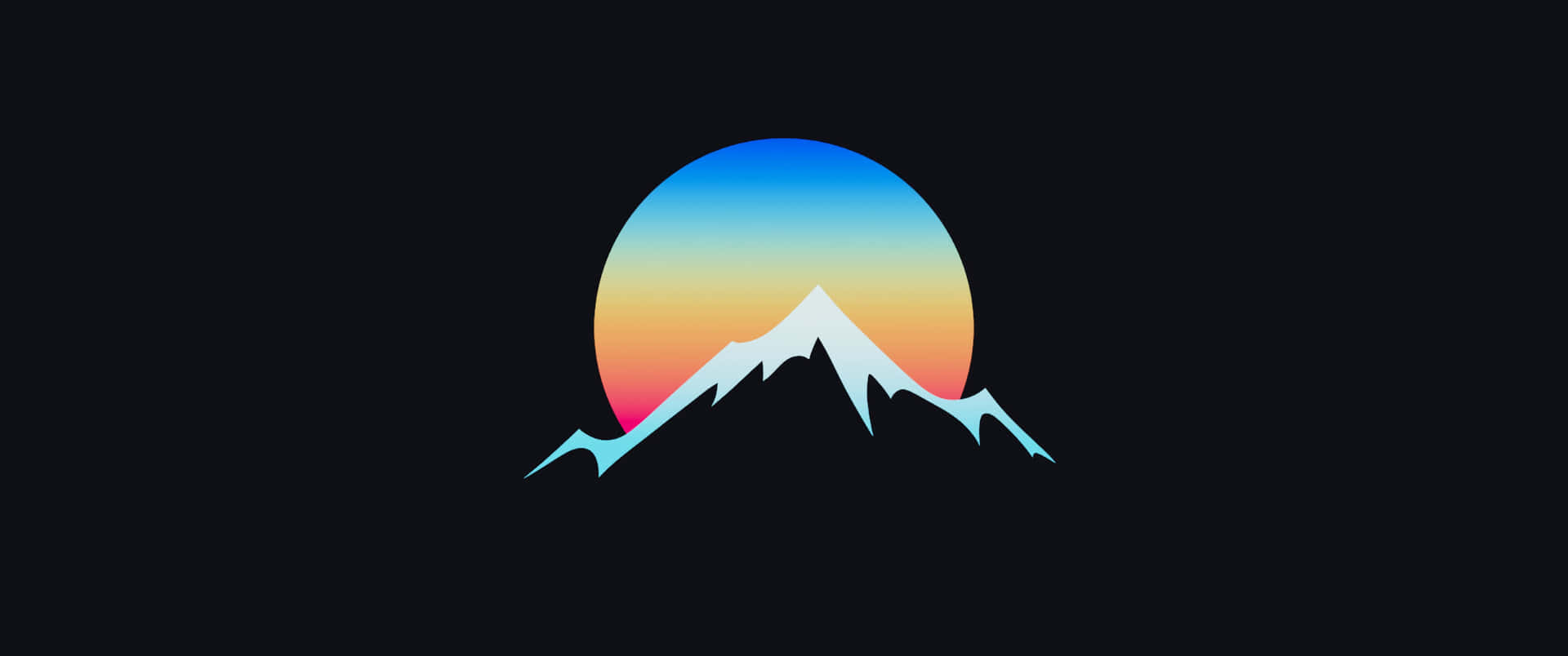 Et bjerg logo med en solnedgang på det. Wallpaper