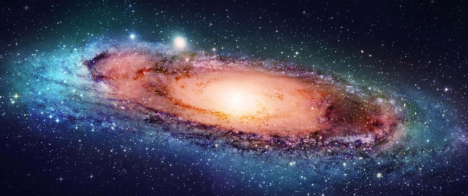 Atemberaubender3440x1440 Weltraum Der Andromeda Galaxie Wallpaper