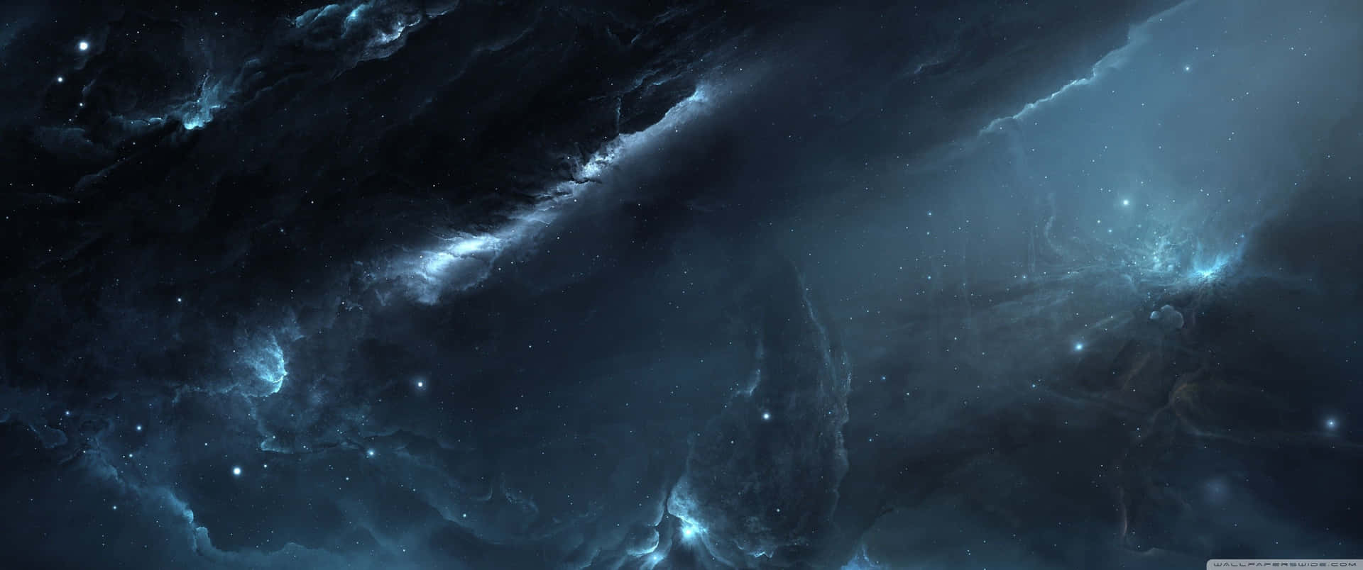 3440x1440 Rumrøde Kosmiske Zoom af Atlantis Nebula Wallpaper