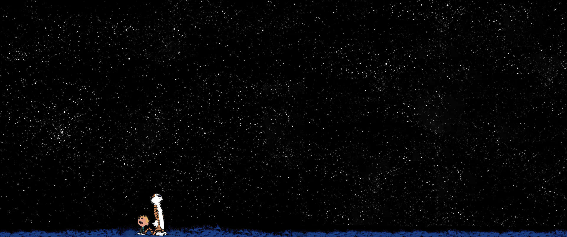 3440x1440 Space With Calvin And Hobbes Wallpaper