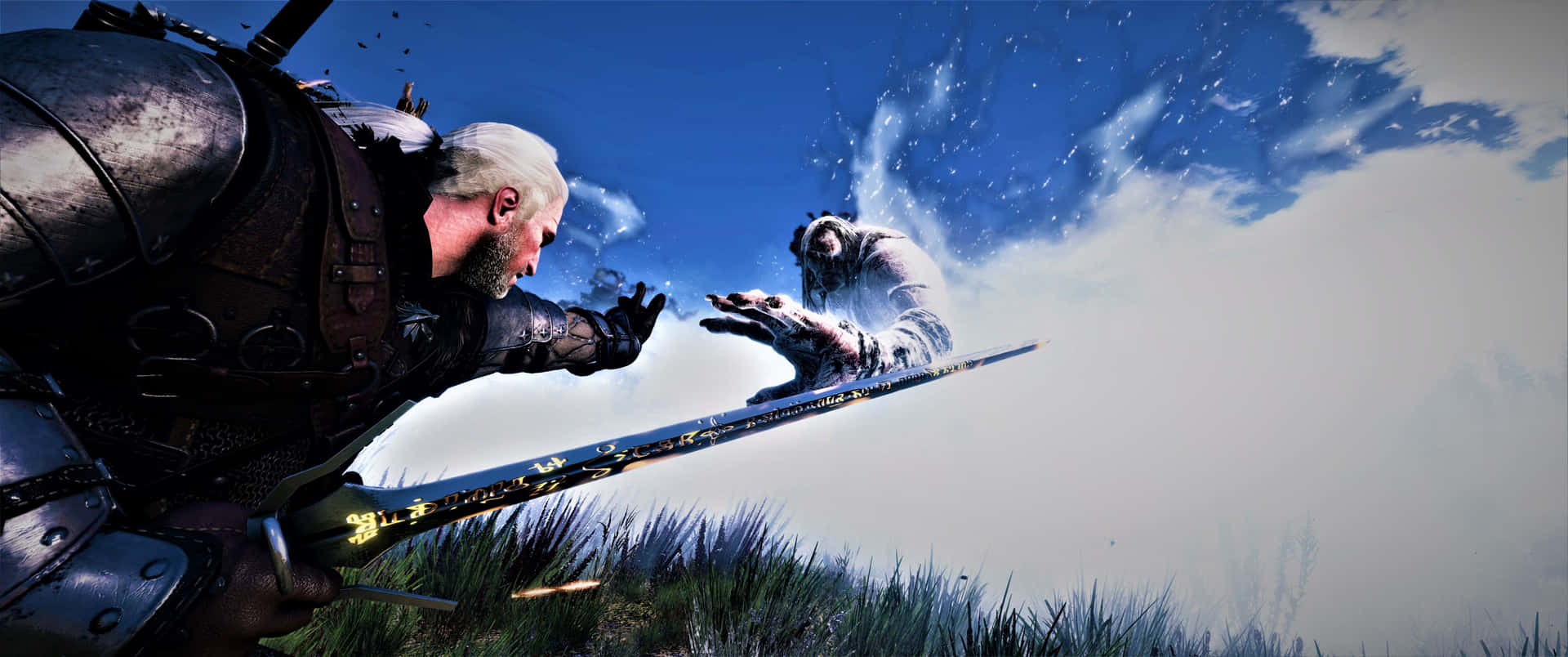 Geralt af Rivia i Witcher videospil. Wallpaper