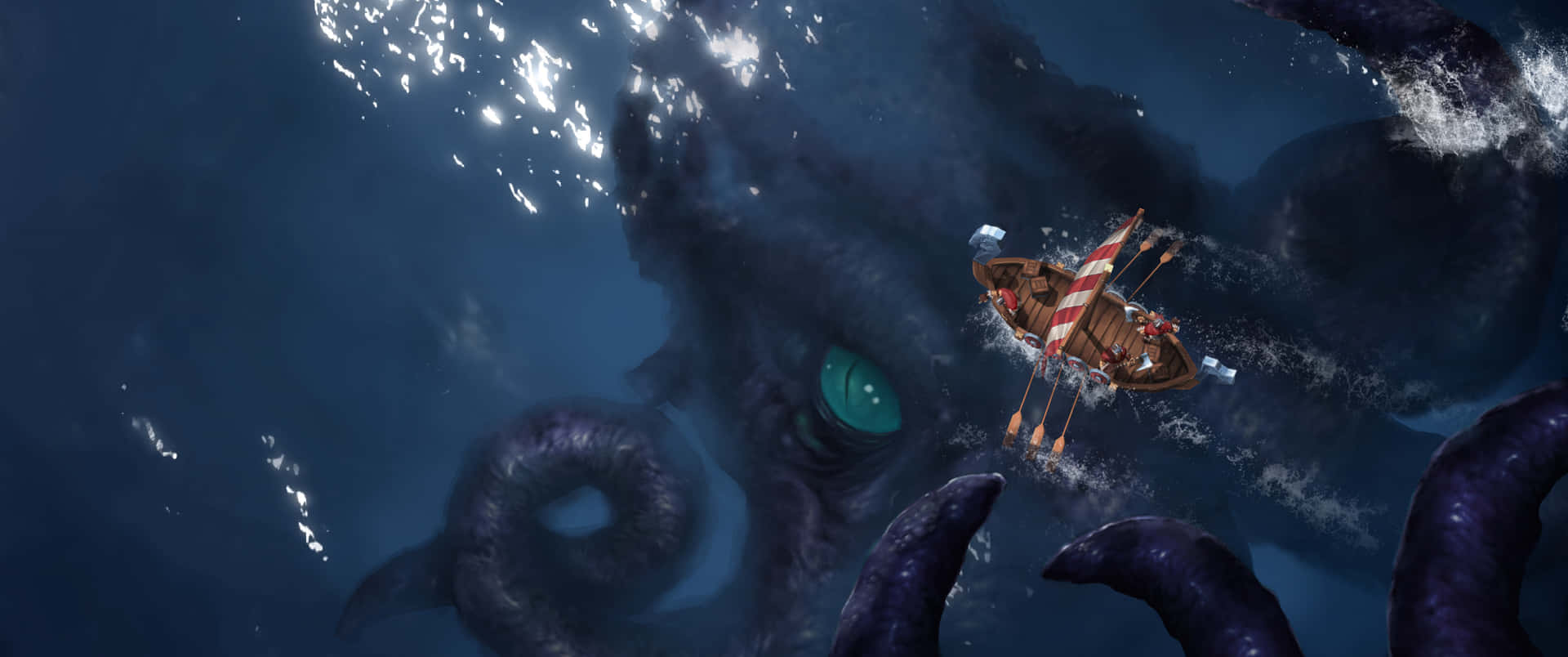 3440x1440p Assassin's Creed Odyssey Background Kraken Under The Ship Background