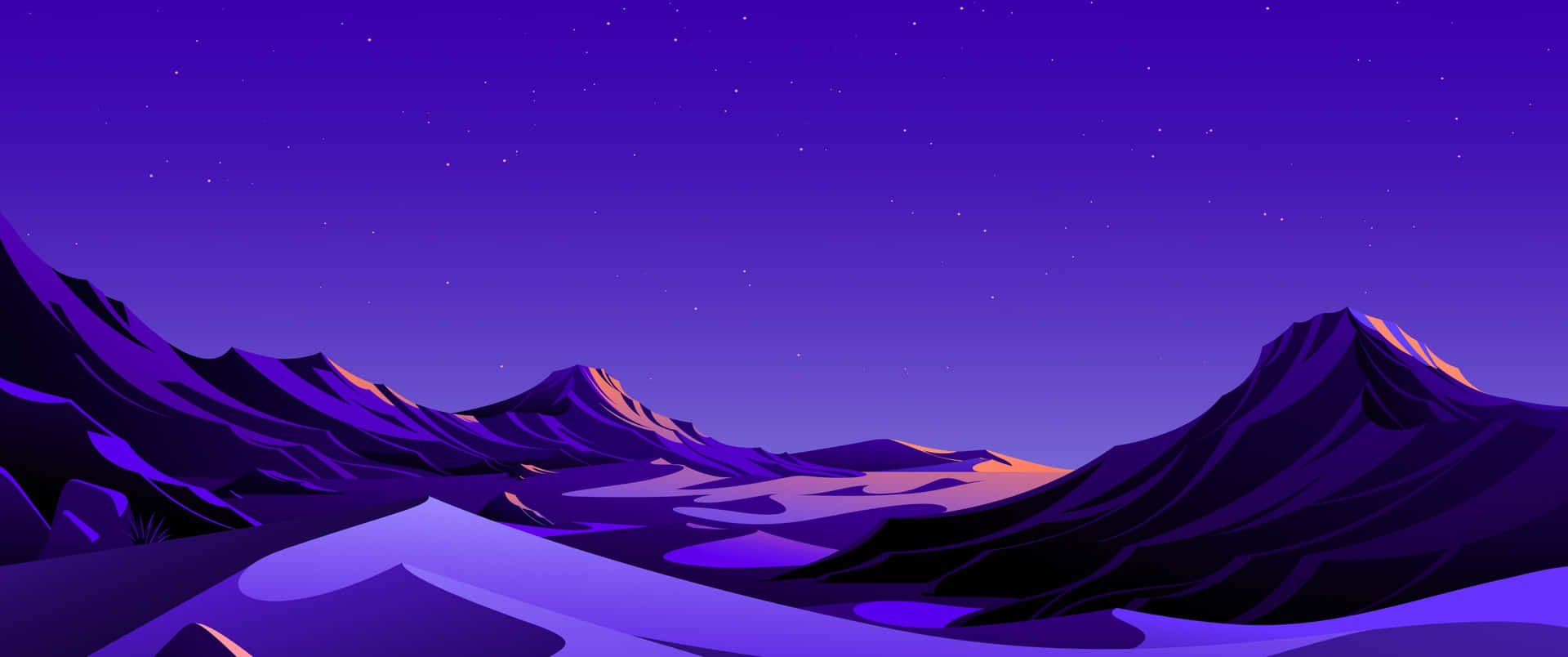 3440x1440p Starry Desert Night Background