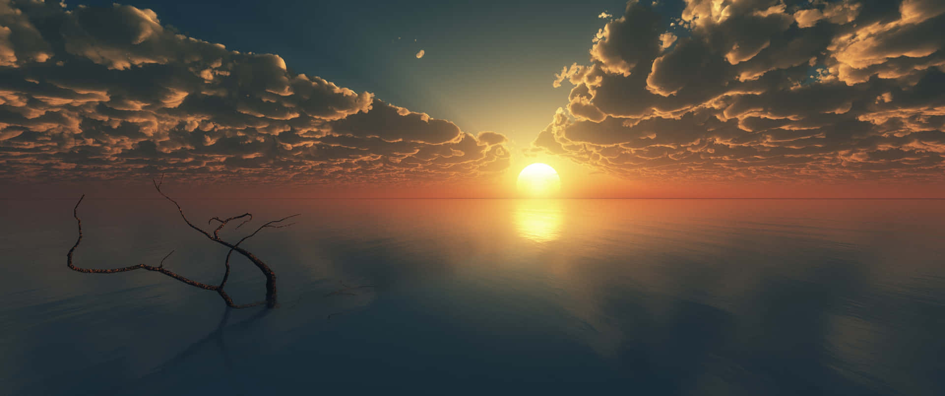 3440x1440p Cloudy Sunset Sky Background