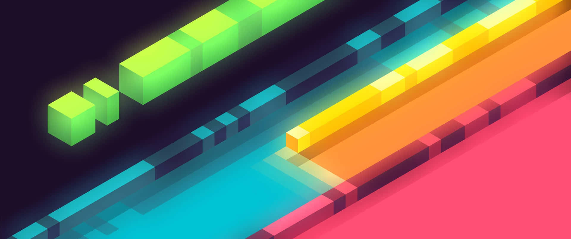 3440x1440p Cube Abstract Background Design