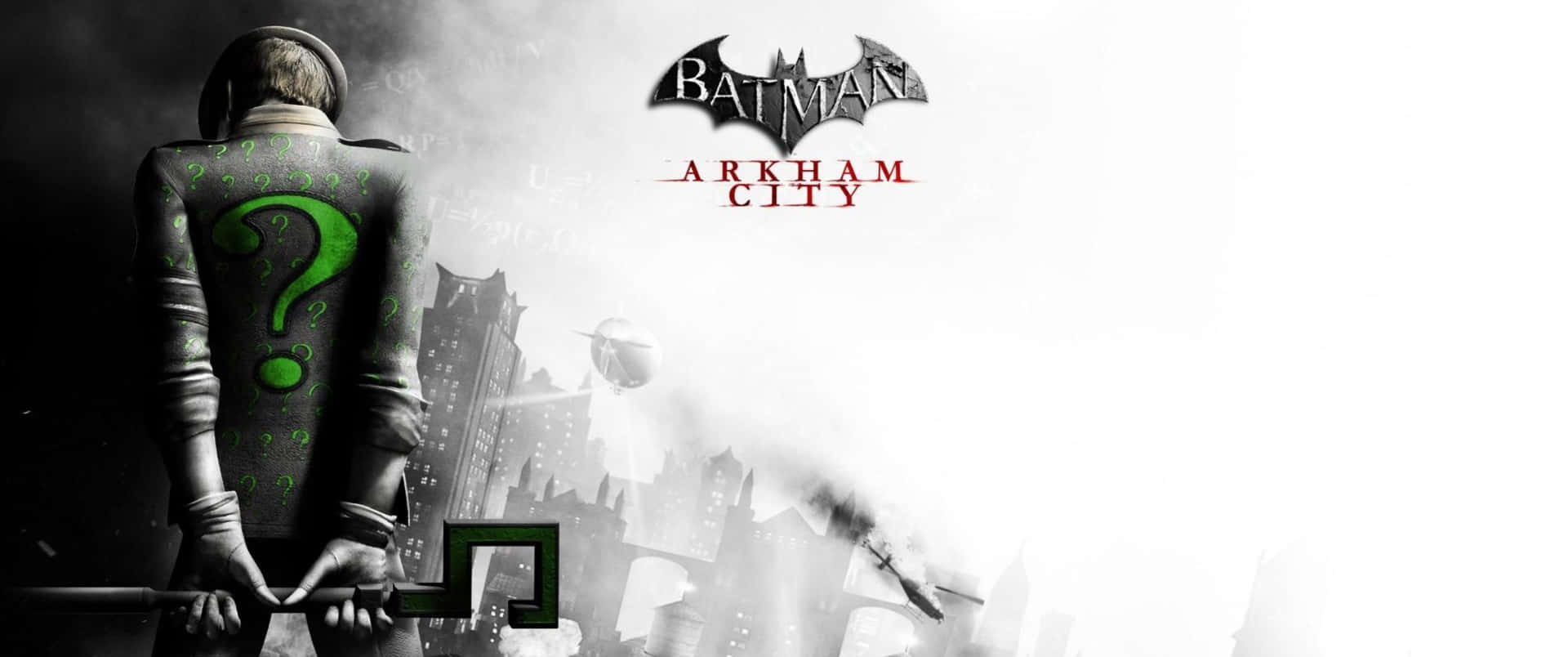 Batmansveper Ner Från Gotham Citys Skyline.