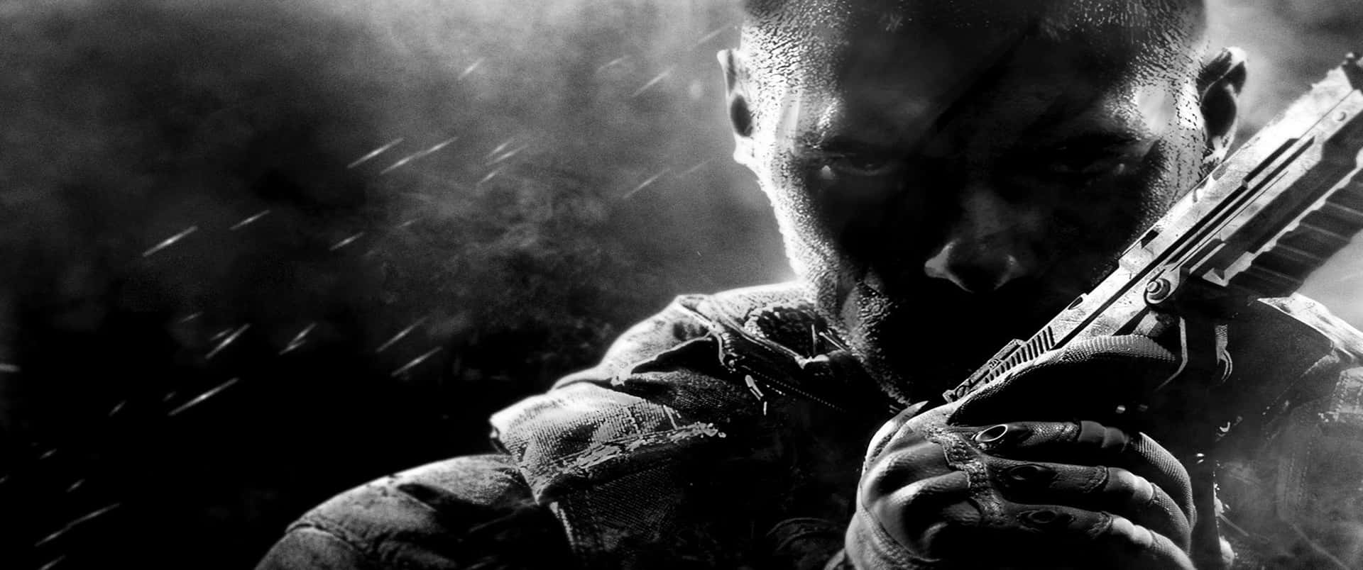 3440x1440phintergrund Für Call Of Duty Black Ops Cold War In Monochromer Farbgebung.