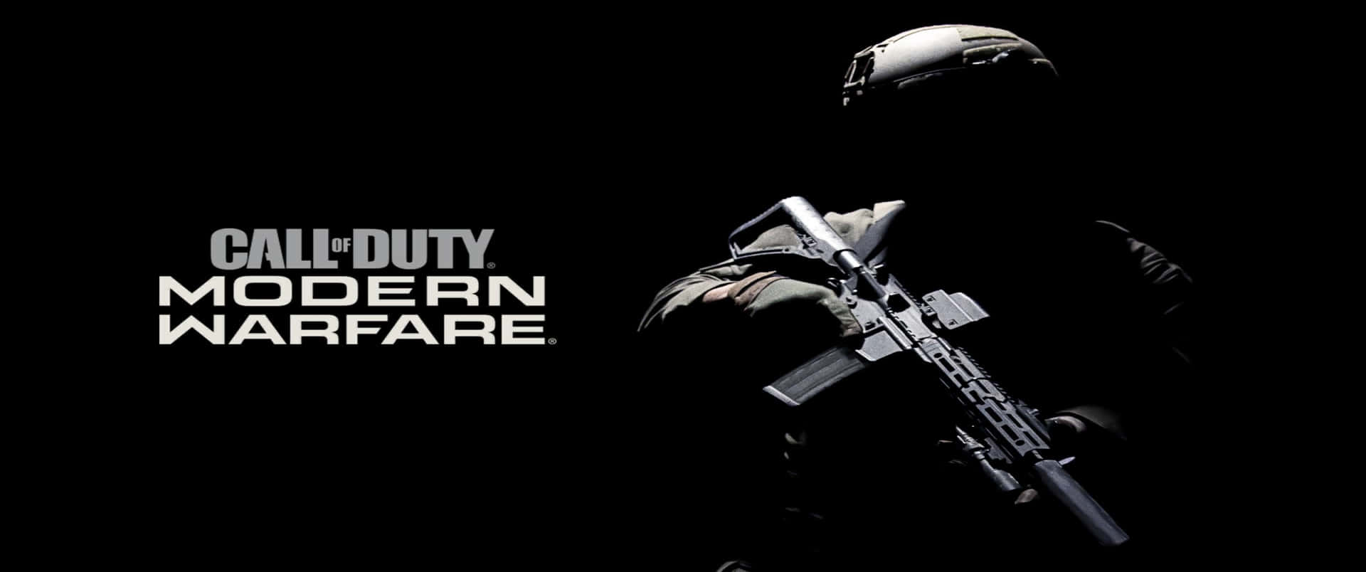Silhouette With Title 3440x1440p Call Of Duty Modern Warfare Background
