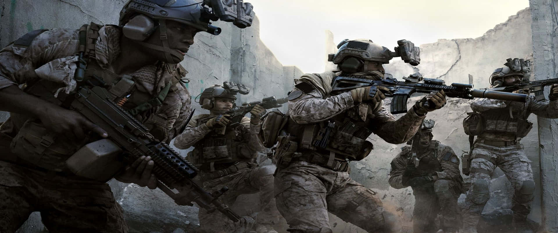 Gömmandesoldater 3440x1440p Call Of Duty Modern Warfare Bakgrund.