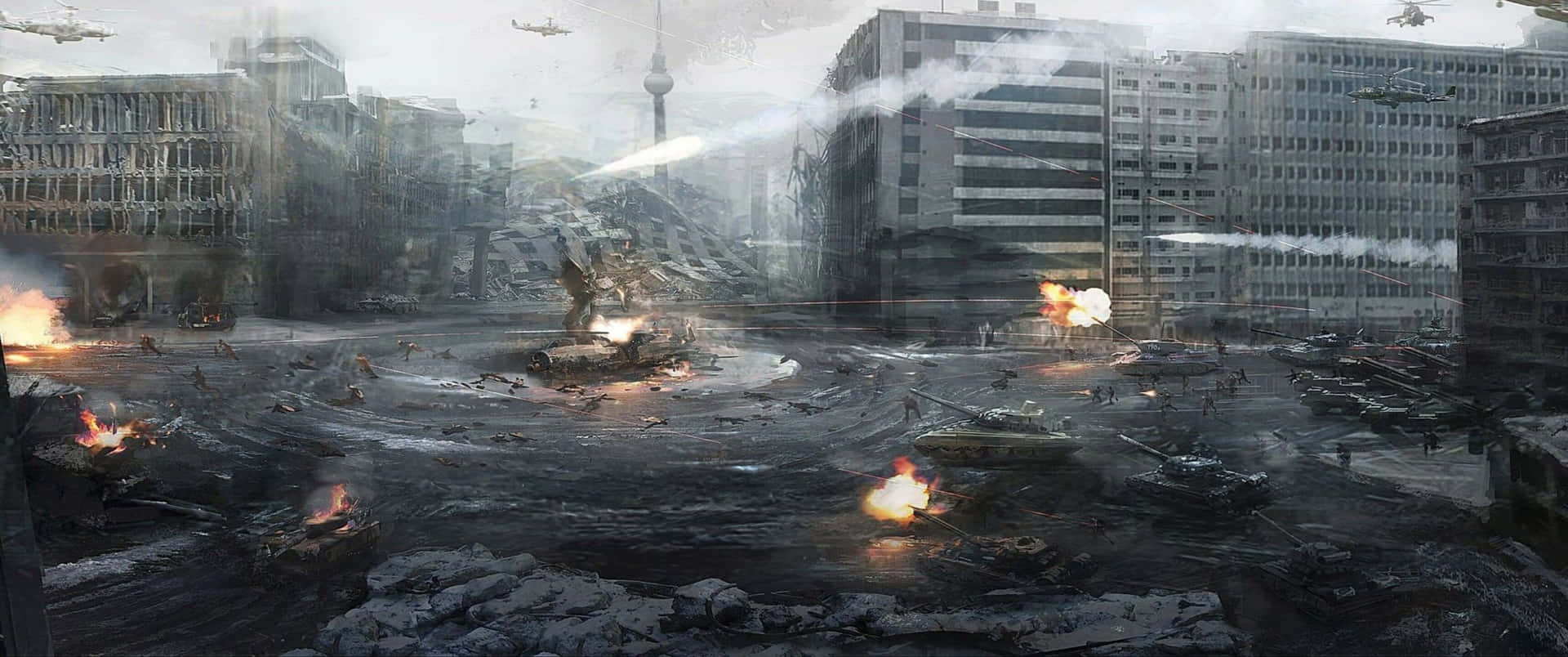 Slagetom Berlin 3440x1440p Call Of Duty Modern Warfare Bakgrund.