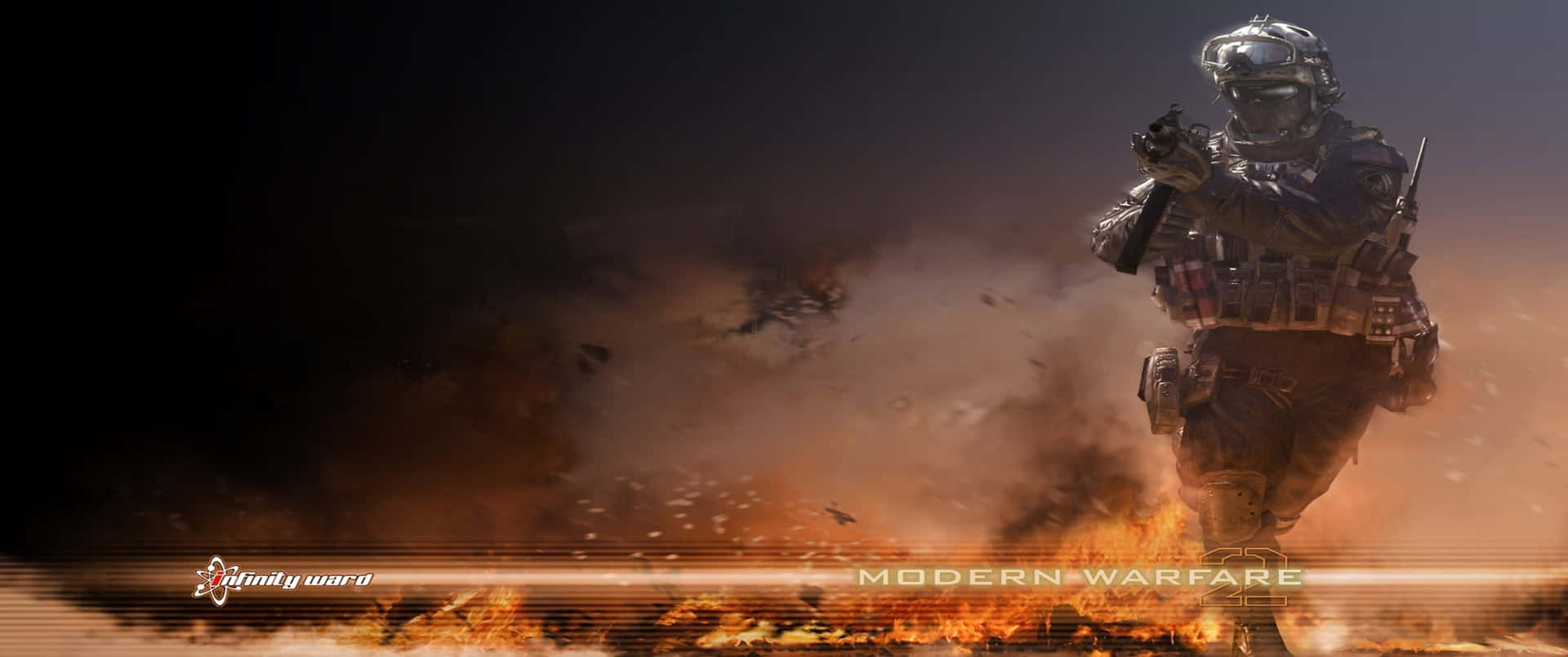 Fiery Backdrop 3440x1440p Call Of Duty Modern Warfare Background