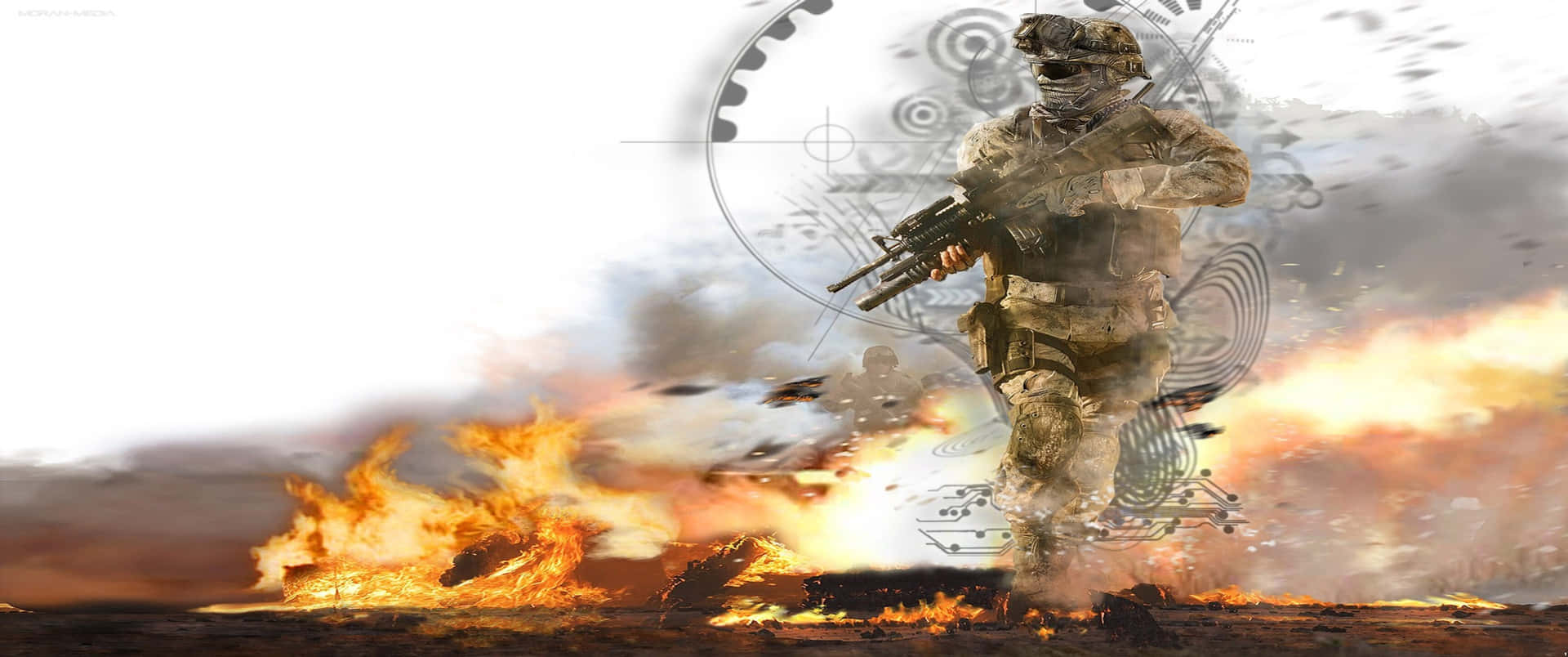 Fiery Backdrop 3440x1440p Call Of Duty Modern Warfare Background
