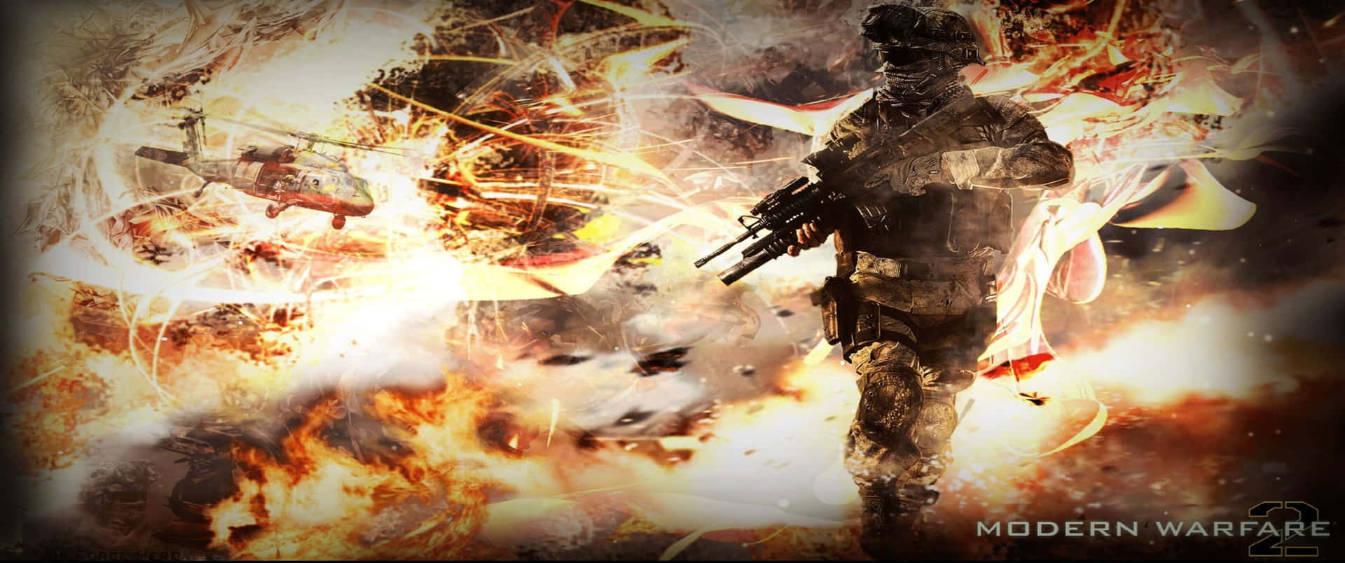 Storexplosion 3440x1440p Call Of Duty Modern Warfare Bakgrundsbild.