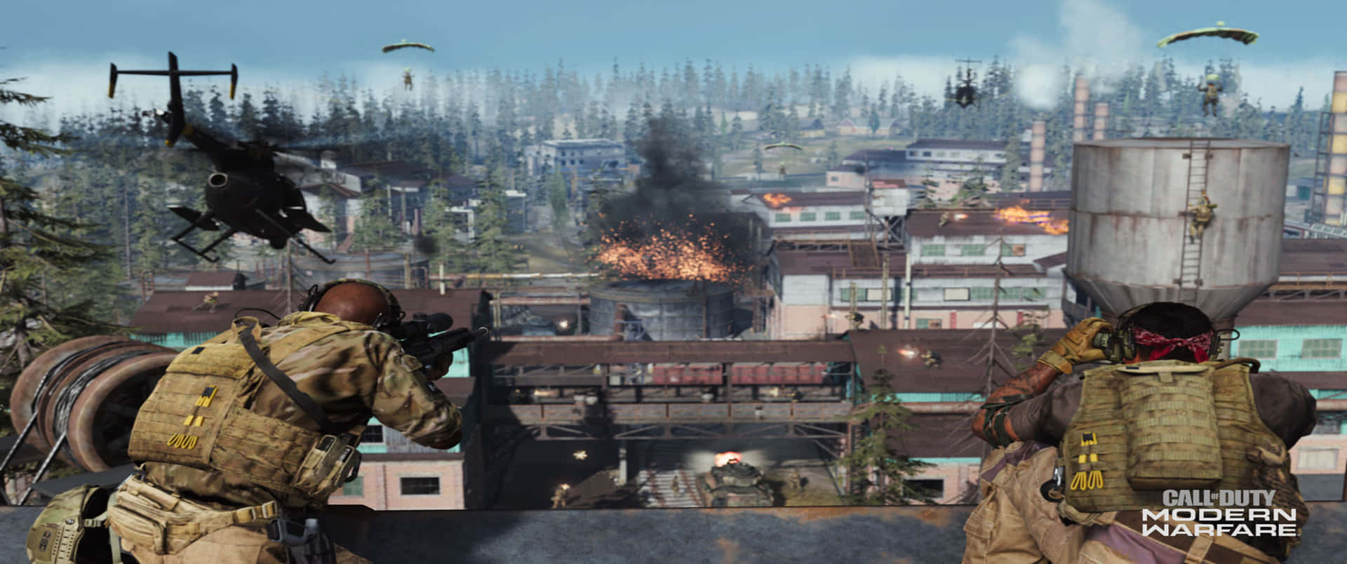 Soldateri Krigszon 3440x1440p Call Of Duty Modern Warfare Bakgrund.