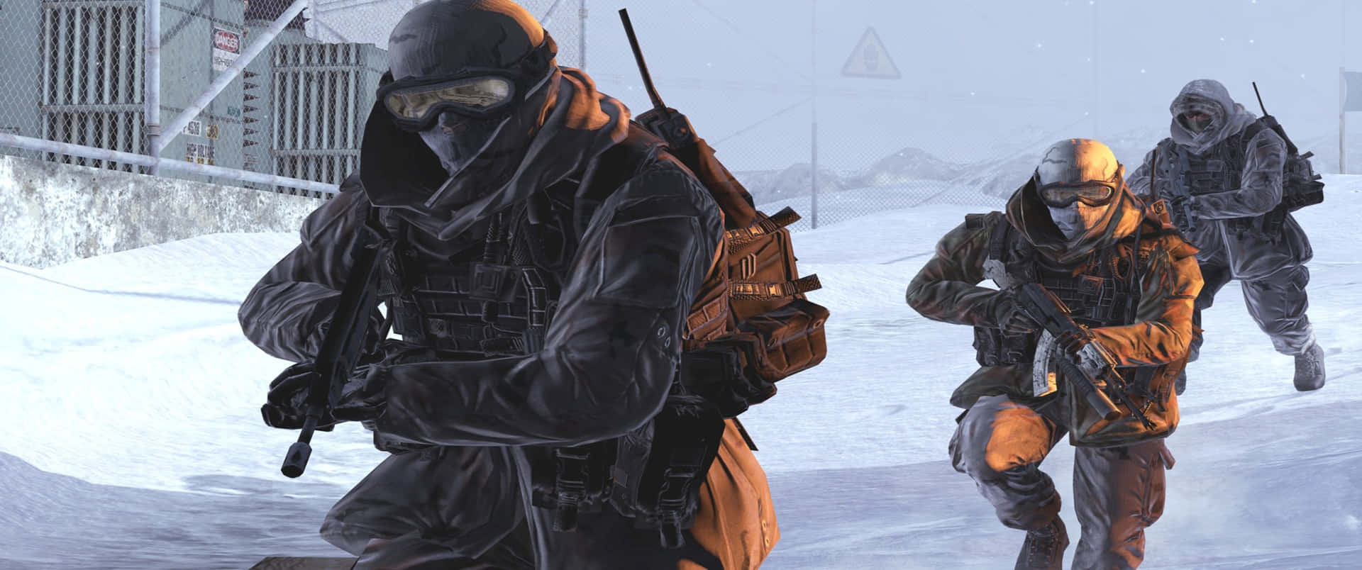 Snöigmiljö 3440x1440p Call Of Duty Modern Warfare Bakgrundsbild.