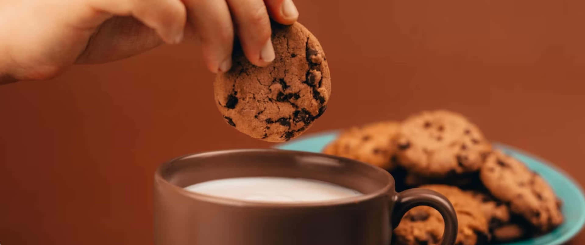 Leckeresschokoladen-cookies-hintergrundbild Mit 3440x1440p