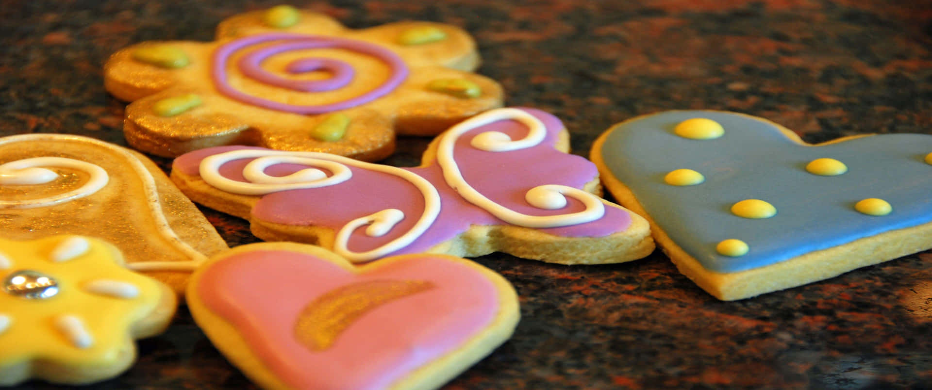 Delicious Array of Cookies on Vibrant Background