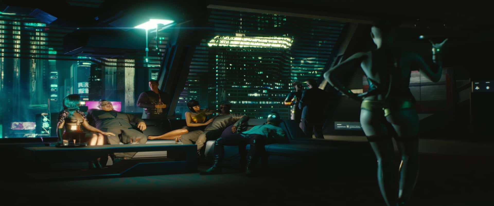 3440x1440p Cyberpunk 2077 Background Gangsters And Girls Hanging Out