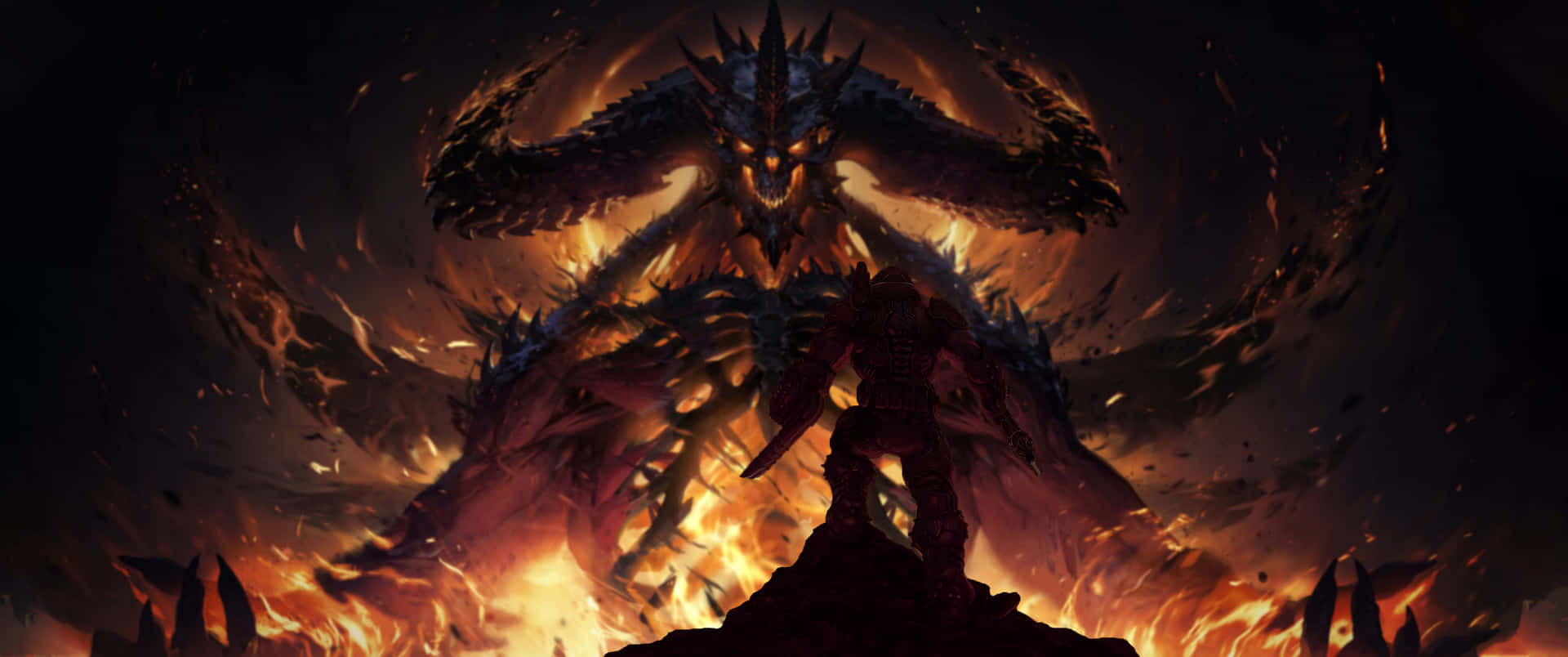 Doomguy And Demon Hell 3440x1440p Doom Background