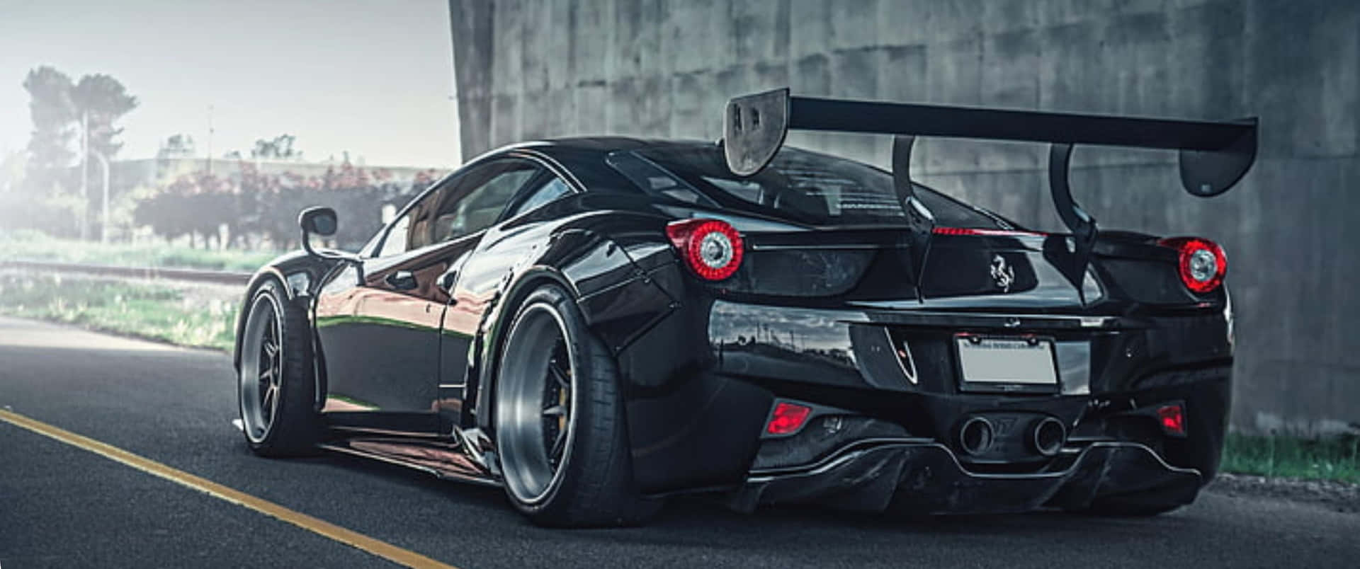 3440x1440p Ferrari Background Black Background