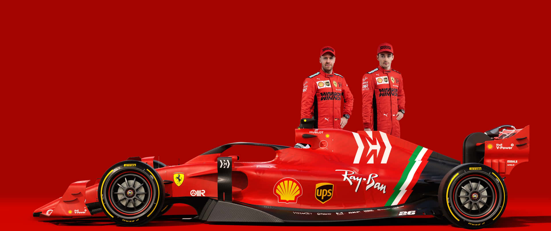 3440x1440p Ferrari Background Scuderia Pilots Background