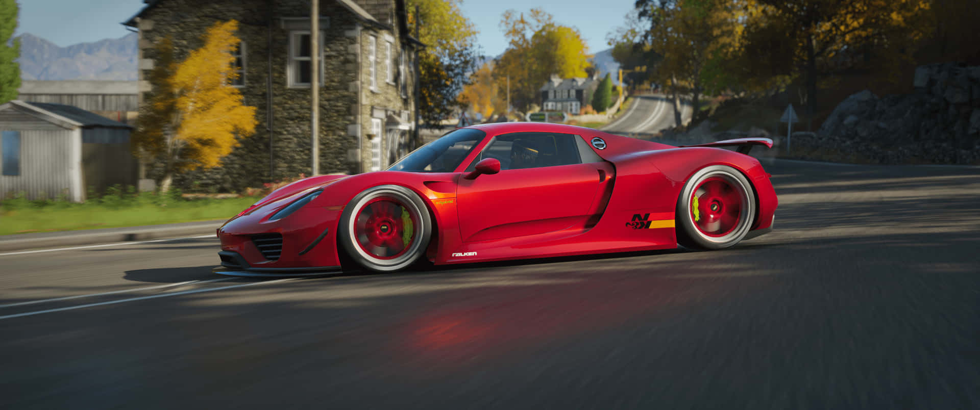 3440x1440p Red Rossion Q1 Forza Horizon 4 Background