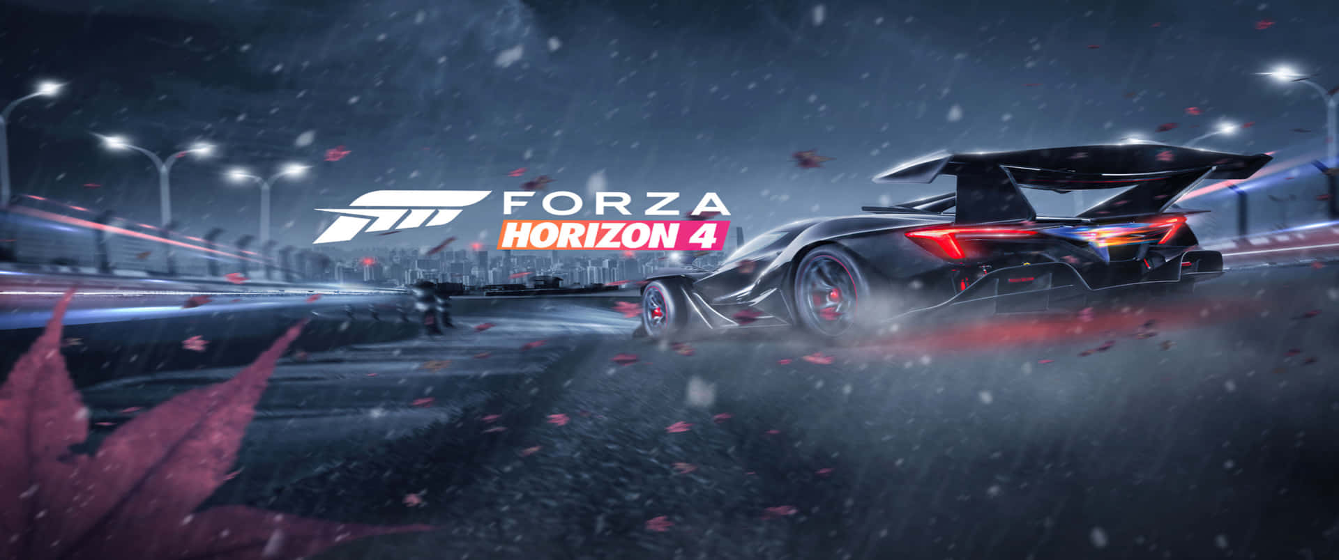 3440x1440p Dark Aesthetic Forza Horizon 4 Poster Background