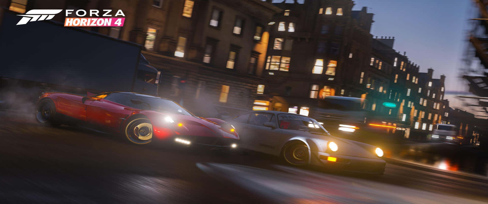 3440x1440p Racing At Night Forza Horizon 4 Background