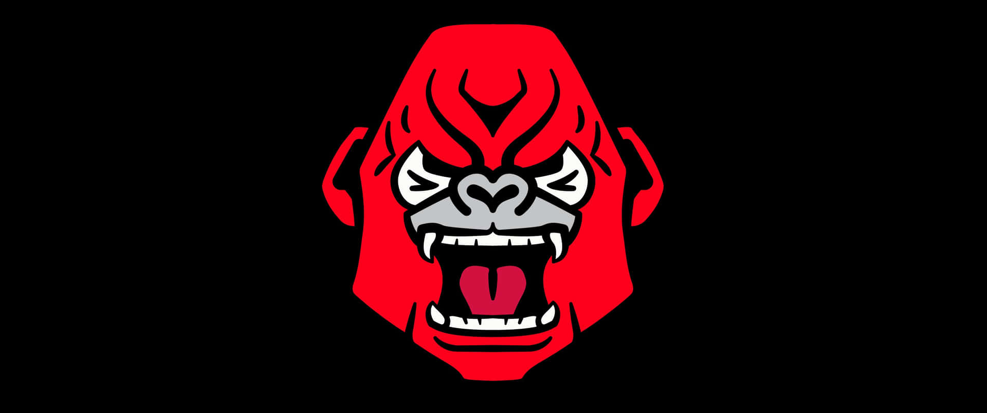 3440x1440p Red Gorilla Canines Background