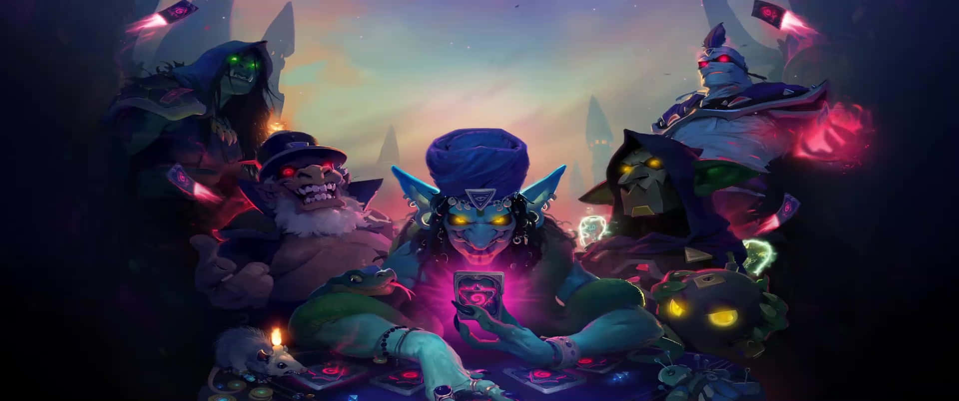 Enter the World of Hearthstone with this 3440x1440p Epic Background