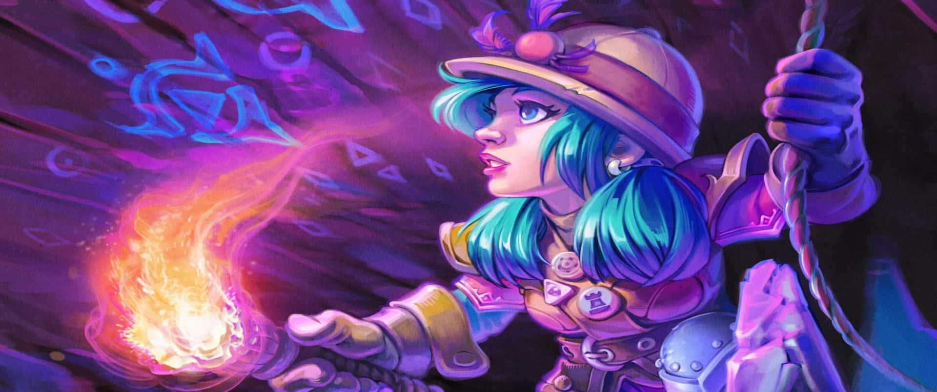 Beautiful colorful landscape of the virtual world of Hearthstone