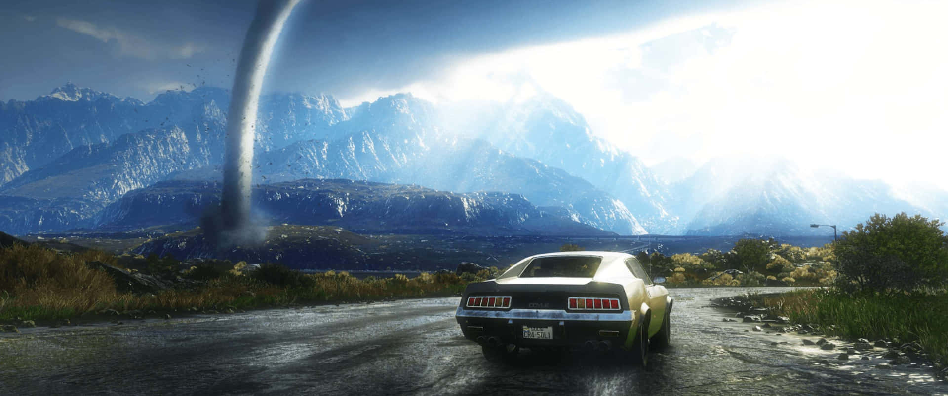 3440x1440p Just Cause 4 Vintage Car On The Road Background