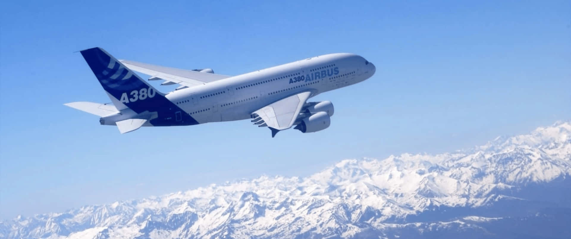 3440x1440pflygplan Airbus A380 Vit Bakgrund