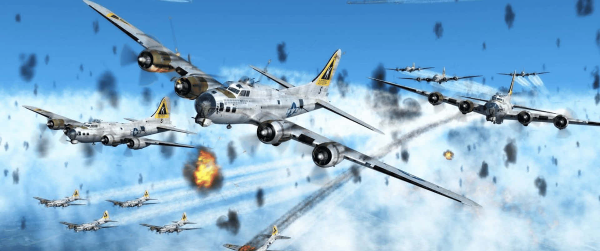 3440x1440p Planes Shooting Missiles Background