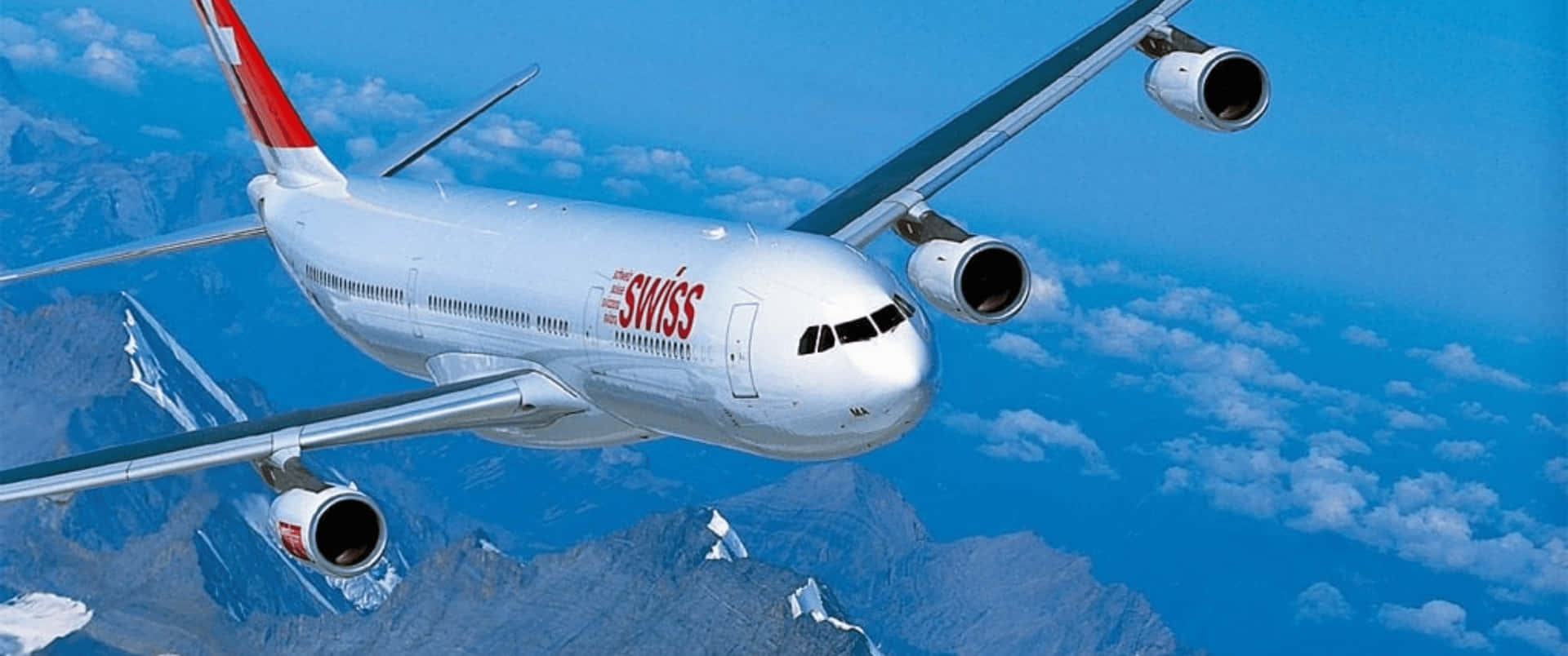 3440x1440p Plane Swiss International Background