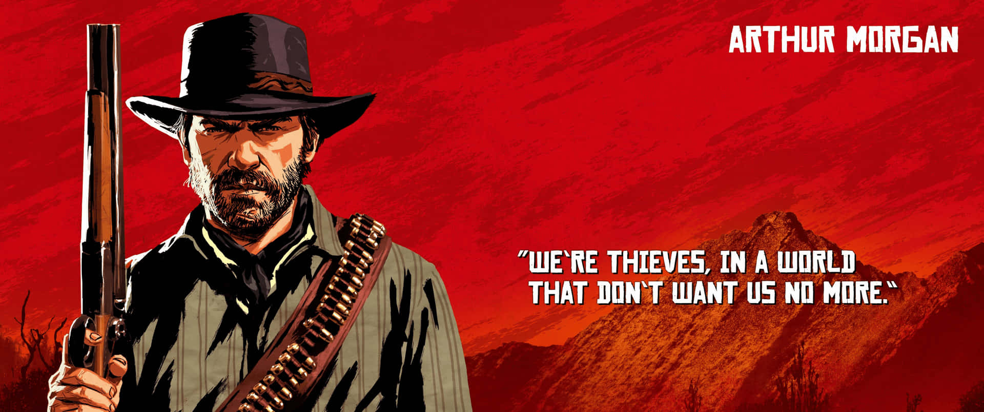 3440x1440p Red Dead Redemption 2 Background Quote Background