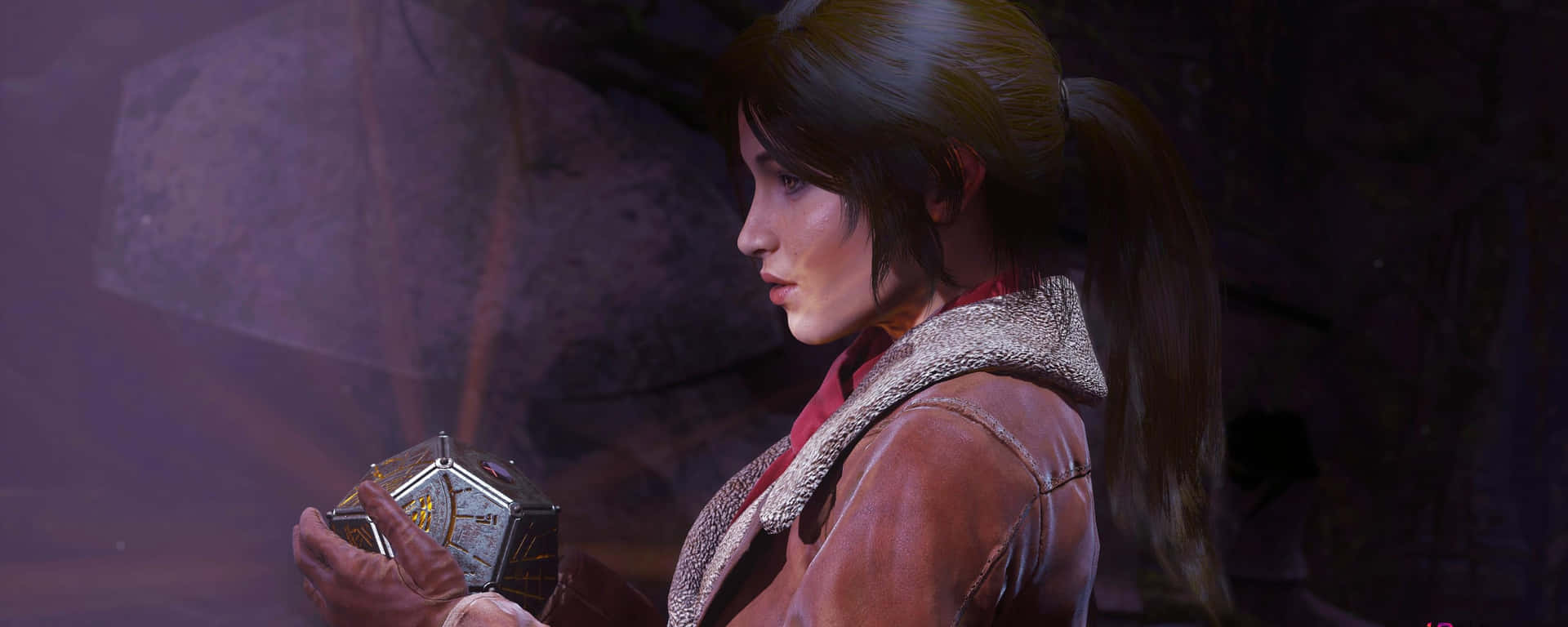 Lara Holding Relic 3440x1440p Rise Of The Tomb Raider Background